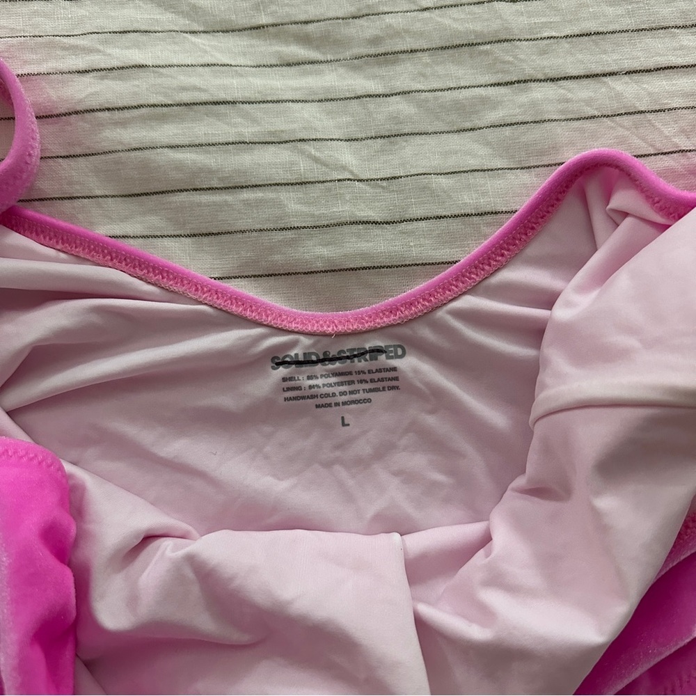 NEW Anthropologie Solid & Striped The Luela OnePiece Barbie Pink Velvet Swimsuit - Picture 7 of 9